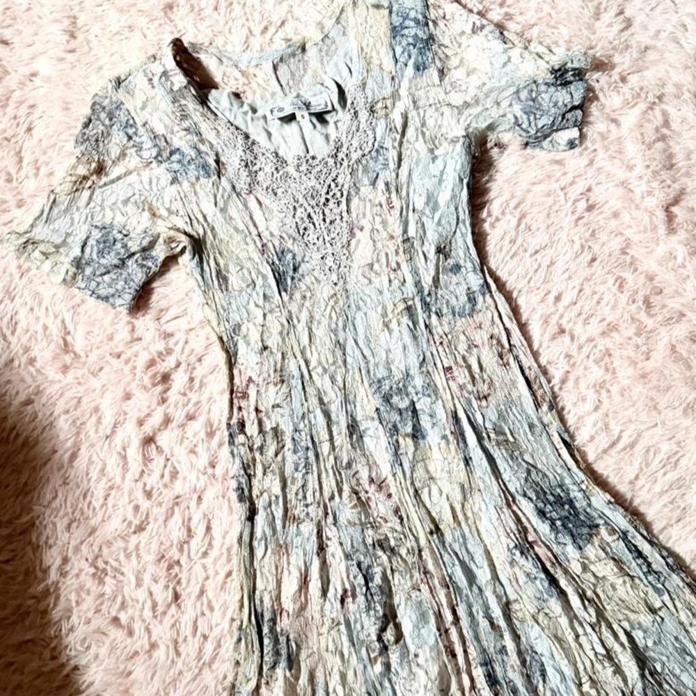 Vintage Cottage Core Whimsical Lace Fairy Coquette Soft Girl Tea Dress Womens S - Picture 2 of 5